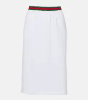[Gucci] Gucci Cotton jersey midi skirt AU 14 white