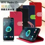 NISDA FOR HTC DESIRE 12+ 風格磨砂側翻支架皮套