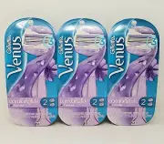 Gillette Venus ComfortGlide Freesia Women's 3 Razor Handle + 6 Blade Refills