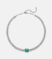 [Anita Ko] Anita Ko 18kt white gold choker with diamonds and emerald One Size silver