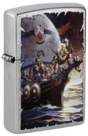 Zippo Frank Frazetta Pirate Ship Design Street Chrome 48953