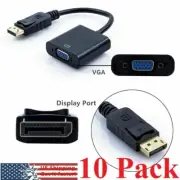 10 x Display Port DP to VGA Adapter Cable cord 1080P for laptop desktop Monitor