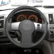 Car Steering Wheel Cover For Nissan Frontier 2005-2021 Pathfinder Xterra Navara 2005 - 2015 Black Perforated Microfiber Leather