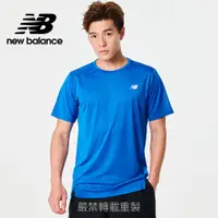 在飛比找PChome24h購物優惠-[New Balance短袖上衣_男性_藍色_AMT2322