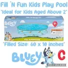 Bluey Fill 'N Fun Kids Play Pool, 60 in x 10 in NEW In BOX