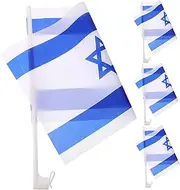 BESPORTBLE 30x45cm Israel Flag Car Flag Set Sturdy Polyester Flag for Car Window Decorative Banner