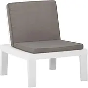 Garden Lounge Chair with Cushion Plastic Chair Conversation Chairs Furniture for Patio Lawn Courtyard 25.6" x 25.6" x 27.6"