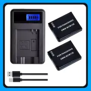 2x DMW-BCM13 Battery + USB Lcd Charger for Panasonic Lumix DMC-FT7 LZ40 TS7