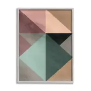 Abstract Geometric Origami Shapes Contrasting Triangles Green Pink, Designed ...