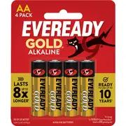 Eveready Gold AA Alkaline Batteries 4 pack