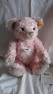Steiff LINDA 000331 Classic Pink Mohair Growler Teddy Bear