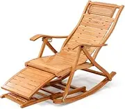 Zero Gravity Lounge Chair, Zero Gravity Chair Wdsfer Zero Gravity Chair Foldable Adjustable Reclining,Bamboo Lounge Chair Recliner Chair Rocking Chair Suitable for Outdoor, Courtyard, Beach, Pool, Pat