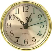 Mini round Quartz Clock - 3.5 Inch (90 Mm) Gold Dial, Gold Tone Bezel, Arabic Nu