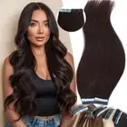 Premium Tape in Hair Extensions Invisible Skin Wefts Remy Human Hair Thick 200g