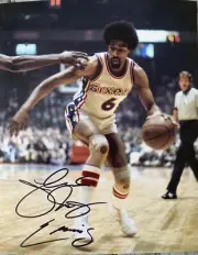 Julius Erving Dr. J Hand Signed Autograph 8x10 Photo With COA