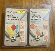 Hobby Lobby 3D Leather Stamp Set Tools SouthWest Motif & Native American Stamps.