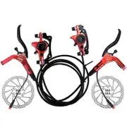 E-Bike Hydraulic Brake Set with 160mm Rotors Front and Rear Hydraulic Disc Brake Caliper Lever for E Red