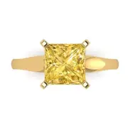 2.5ct Princess Cut Yellow Engagement Promise wedding Ring 14k Yellow Gold