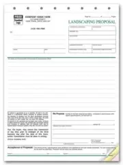 250 Landscaping Proposal Forms - 3 Part Carbonless Nebs/Deluxe No. 5568