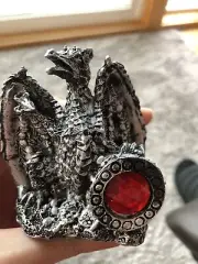 Dragon 4” Resin With Ruby Like Gem