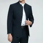 【M-2XL】中山領男士青年緊身立領西裝中國風黑色西裝外套