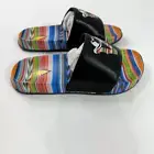 Very Volatile Sandals Womens 8 Black w/Serape Design Slides V Logo Slip On Slide