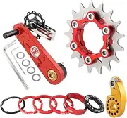 Zxpjkyu Mountain Bike Single Speed Conversion Kit Single Speed Cassette Repairing Bike Cassette Cog Bicycle Freewheels Parts Wrench Chain Tensioner
