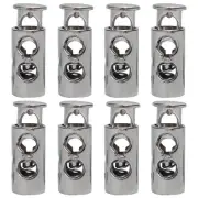 8pcs Plastic Spring Cord Locks Double Hole End Stopper Fastener Slider