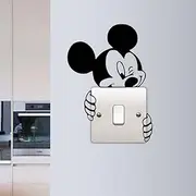 Vinyl Art Stickers Mickey Mouse Light Switch Sticker | Disney | Vinyl | Cartoon Style | Black Sticker | Wall Decor