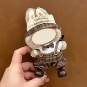 Labubu doll clothes 17cm canvas blind box pendant, first and second generation vinyl plush toy set——colour:LBB-26,height:17cm