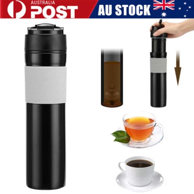 Portable French Press Travel Coffee Maker 350ml Vacuum Insulated Tea Coffee Mug
