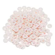 200pcs Resin Sewing Buttons 5/8" Round Flat 4-Hole Craft Buttons, Pink