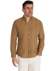 [Johnny Bigg] Bane Textured Linen Shirt in Camel