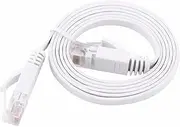 PNI Flat Network Cable S/STP CAT7 U7030W, 2 x RJ45, 4 Pairs of Wires, 32AWG, Copper, 10 Gbps, 600 MHz, 3m, White