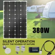 12V 380W Solar Panel Kit Mono Fixed Home Caravan Camping Charging 30A Controller
