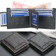 Mens Leather Wallet Slim Billfold Credit Card Pockets with ID Window Best Gifts
