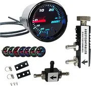 2'' 52mm 7 Color Adjustment Turbo Boost Gauge with Universal 0-30PSI Manual in Cabin Controller Kit
