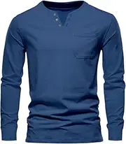 [Generic] Mens Tech Shirts Men's Fashion Spring and Summer Casual Long Sleeved V Neck Solid Color Long Sleeved T Shirt Top Plain Tees for Men