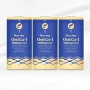 (3 pack）Top Life Omega 3 1000mg Max Salmon Oil - support blood and peripheral circulation - Natural Fish Oil Supplement with 300mg Omega-3 Marine Triglycerides, 120mg DHA, and 180mg EPA