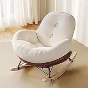 FYNBSSA Multi-Function Rocking Chair Modern Upholstered Fabric Glider Leisure Chair,with Safe Solid Wood Base, Suitable for Bedroom, Office, Seating Area