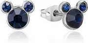 [Disney] Women's Mickey DEC Birthstone earrings Stud Earrings, Silver, 1CM