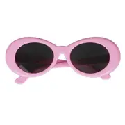 Retro Clout Goggles Oval Mod Fashion Kurt Cobain Inspired Glasses White pink