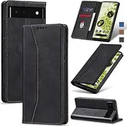 [Jasonyu] Mobile Phone Case for Google Pixel 6 Leather Flip Foldable Shockproof Magnetic [Premium PU Leather] [Stand Function] [Card Slots] Protective Flip Case for Google Pixel 6