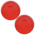 Pyrex 7201 PC 4 Cup Poppy Red Replacement Food Storage Plastic Lids 2 Pack