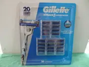 Gillette Mach3 Advanced Men's Refill Cartridges Blue 20 Count NIB