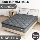 Sweetlove QUEEN DOUBLE KING SINGLE Mattress Bed Euro Top Spring Medium Firm Foam