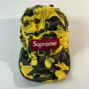Supreme x Griffin Studios Blade Cut Destructed Slashed Camp Cap '22 Ylw Camo NEW