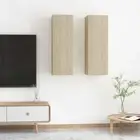2pcs Wooden Storage Shelf Display Bookshelf Wall TV Cabinet Side Bookcase Rack