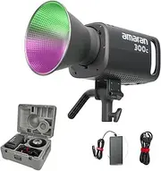 Aputure Amaran 300C RGB Full Color LED Video Light,Bi-Color 2500K to 7500K 300W Bowens Mount Continuous Light Bluetooth App Control for Video Films Photography-Black