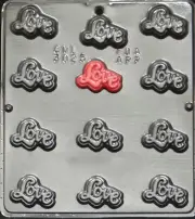 "LOVE" Bite Size Chocolate Candy Mold Valentine 3025 NEW